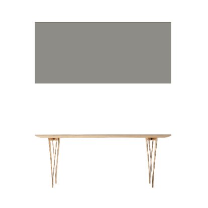 Spanoto Tisch, FU (Sperrholz, Birke) Linoleum grau, 190 cm