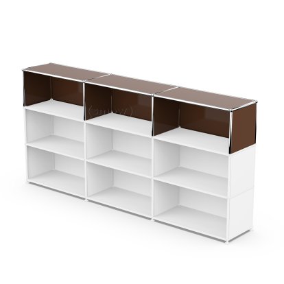 USM Haller Anbaupaket Vertikal 3, USM braun, 35 cm