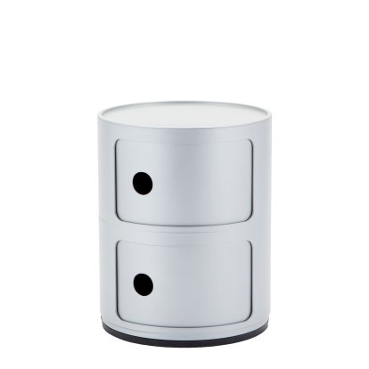 Componibili Container rund 2 Fächer, Silber