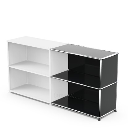 USM Haller Anbaupaket Horizontal 2, Graphitschwarz RAL 9011, 35 cm