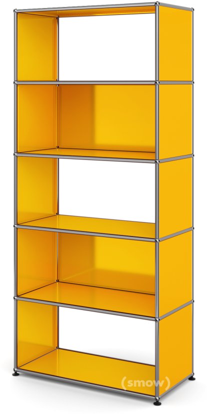 USM Haller Wohnzimmer Regal M Typ 1, 2 Rückwände, Goldgelb RAL 1004