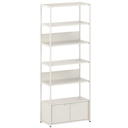Unit Regal Stahl, 215 cm , 1 x Doppeltür, Creme weiß