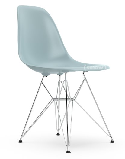 Eames Plastic Side Chair DSR, Eisgrau, Ohne Polsterung, Ohne Polsterung, Standardhöhe - 43 cm, Verchromt