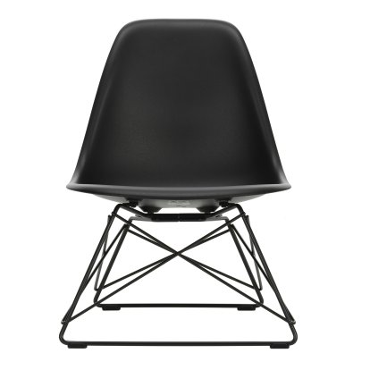 Eames Plastic Side Chair LSR, Tiefschwarz, Ohne Polsterung, Pulverbeschichtet basic dark