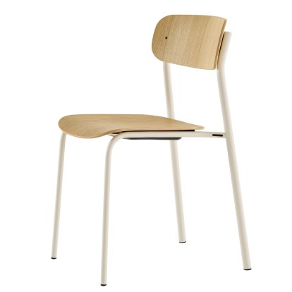 S 243 Stuhl, Perlweiß (RAL 1013), Eiche klar lackiert