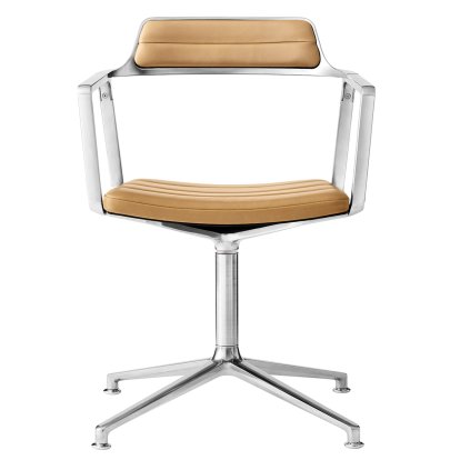 Swivel 452 Drehstuhl, Leder camel, Poliert