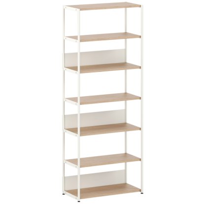 Unit Regal Holz, 215 cm , Offen, Eiche / Creme weiß