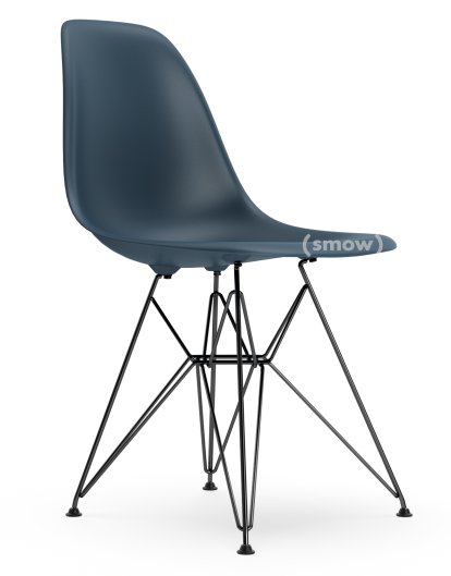 Eames Plastic Side Chair DSR, Meerblau, Ohne Polsterung, Ohne Polsterung, Standardhöhe - 43 cm, Beschichtet basic dark