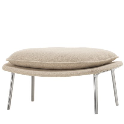 Slow Ottoman, Untergestell poliert, Beige