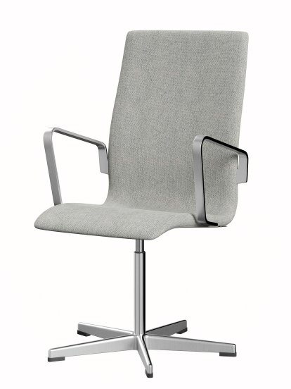 Oxford Bürodrehstuhl, Mit Armlehnen, Mittelhoher Rücken, Standfuß, Hallingdal 65, 110 - White/grey