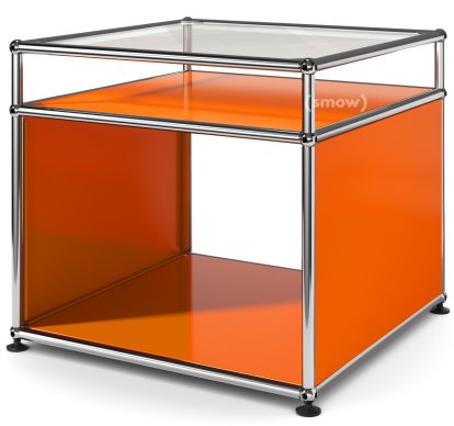 USM Haller Beistelltisch mit Aufsatz, Reinorange RAL 2004