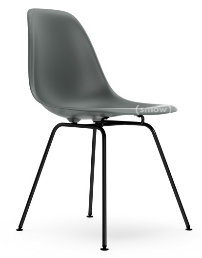 Eames Plastic Side Chair DSX, Granitgrau, Ohne Polsterung, Ohne Polsterung, Standardhöhe - 43 cm, Beschichtet basic dark