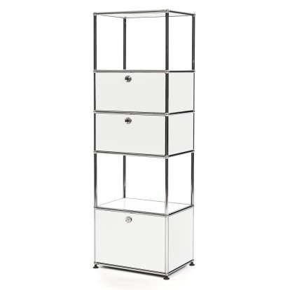 USM Haller Wohnzimmer Regal M Typ 2, Reinweiß RAL 9010, Mit 3 Klappen