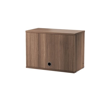 String System Schrankelement mit Klapptür, B 58 cm / Walnuss