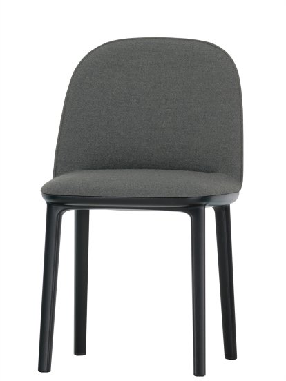 Softshell Side Chair, Sierragrau / nero, Gleiter für Teppichboden