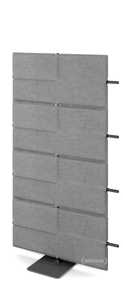 USM Privacy Panels Akustikwand Anbauelement, Mit Panelverbinder (für gerade Wand), 1,44 m (4 Elemente), Anthrazitgrau