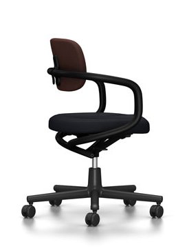 Allstar Bürodrehstuhl, Tiefschwarz, Hopsak, Kastanie/moorbraun