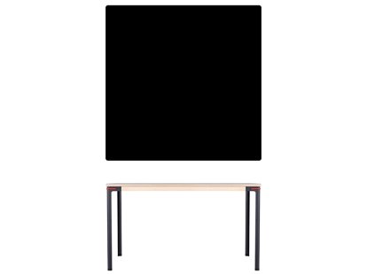Seiltänzer Tisch, 75 x 120 x 120 cm, Linoleum schwarz, rot