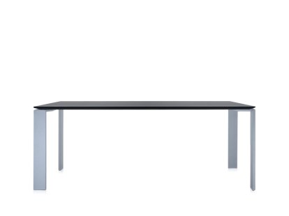 Four Tisch, L 190 x B 79 cm, Soft Touch Schwarz, Aluminium lackiert