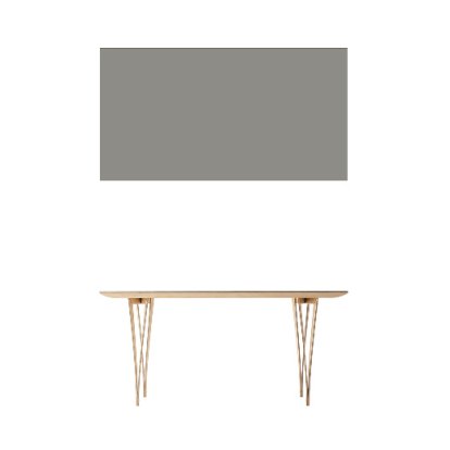 Spanoto Tisch, FU (Sperrholz, Birke) Linoleum grau, 160 cm
