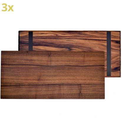 Holzauflage (3er Set) für USM Haller Regale, Größe XL, 75 cm x 35 cm, Amerikanischer Nussbaum