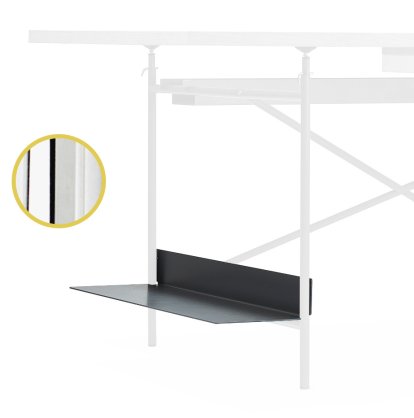 CPU-Halter für Eiermann Gestelle, Für Eiermann 1 & 2 Tischgestell 78 cm, Edelstahl poliert