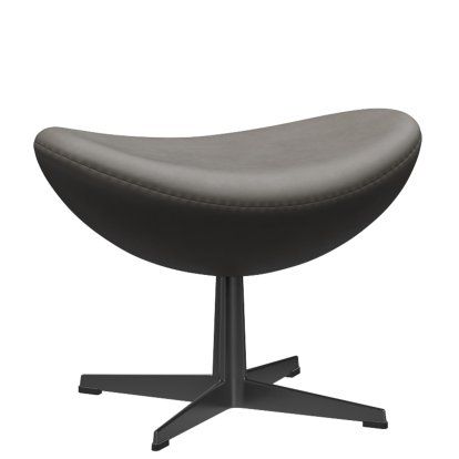 Egg Fußhocker, Leder Essential, Lava, Black