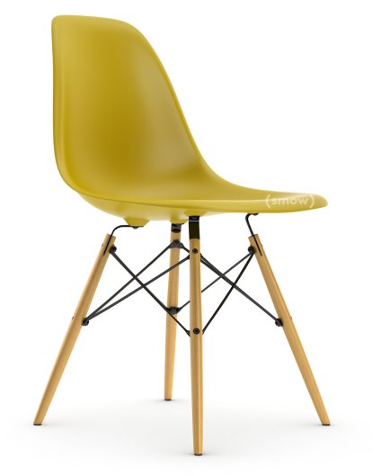 Eames Plastic Side Chair DSW, Senf, Ohne Polsterung, Ohne Polsterung, Standardhöhe - 43 cm, Esche honigfarben