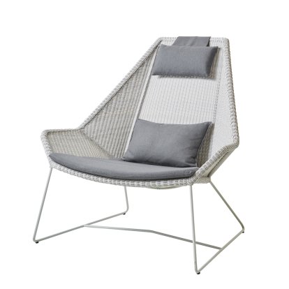 Breeze Loungesessel Highback, White grey, Natté - Grey