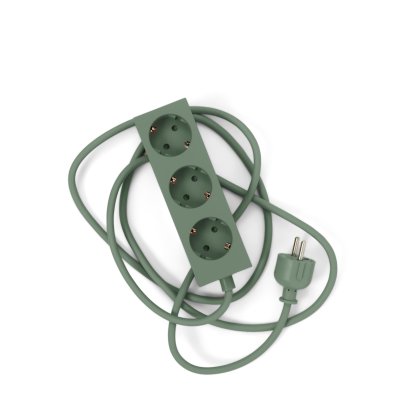 Power Bar / Power Beam Steckdosenleiste, 3 Steckdosen, Mossy green, 2 m