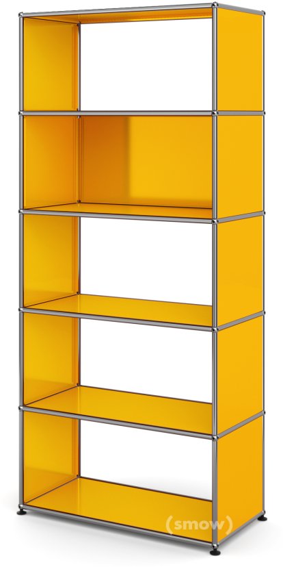 USM Haller Wohnzimmer Regal M Typ 1, 1 Rückwand, Goldgelb RAL 1004