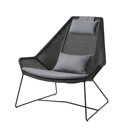 Breeze Loungesessel Highback, Black, Natté - Grey