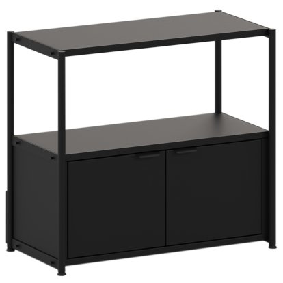 Unit Sideboard M Stahl, 1 x Doppeltür, Graphitschwarz