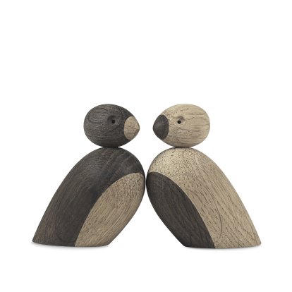 Spatzenpärchen Holzfigur