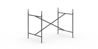 Eiermann 2 Tischgestell , Schwarz, senkrecht, mittig, 100 x 66 cm, Mit Verlängerung (Höhe 72-85 cm)