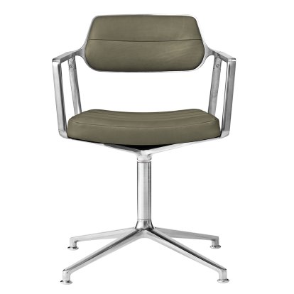 Swivel 453 Drehstuhl, Leder Bosco grün, Poliert