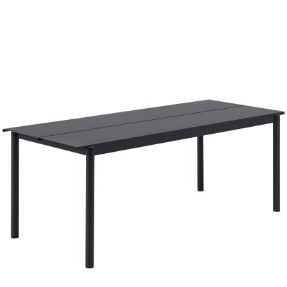 Linear Steel Tisch, L 200 x B 75 cm, Black