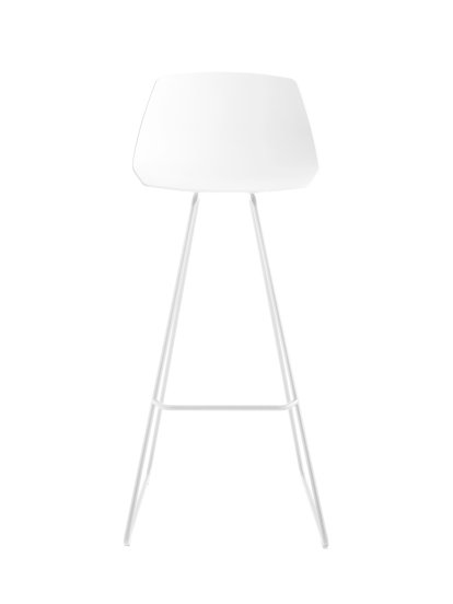 Miunn Barhocker mit Kufengestell, H 75 cm, Weiß