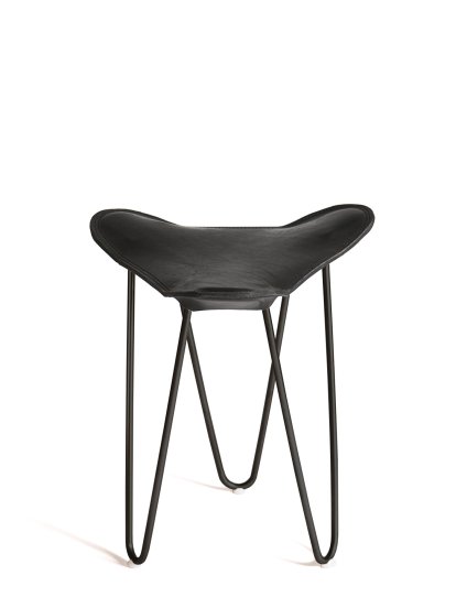 Trifolium Stool, Schwarz, Stahl, schwarz pulverbeschichtet