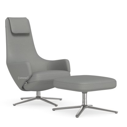 Repos, Sessel Repos & Ottoman, Stoff Dumet kiesel melange, 40 cm, Poliert