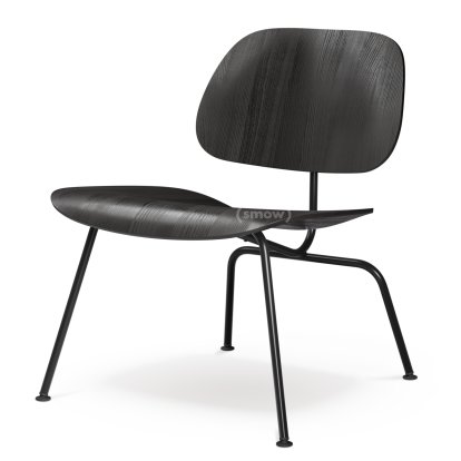 LCM / LCM Leather Loungestuhl, Esche schwarz, Pulverbeschichtet basic dark glatt