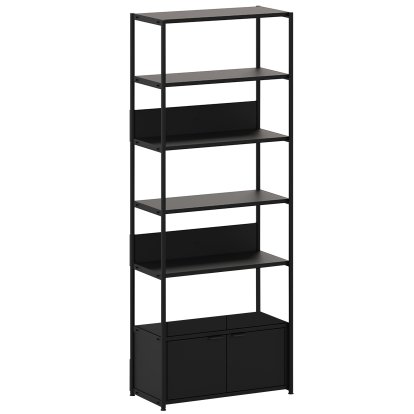 Unit Regal Stahl, 215 cm , 1 x Doppeltür, Graphitschwarz