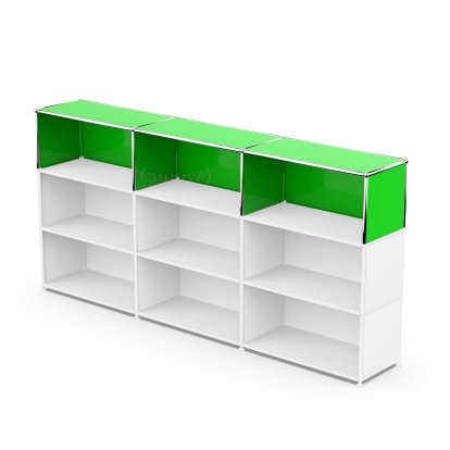 USM Haller Anbaupaket Vertikal 3, USM grün, 35 cm