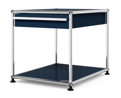USM Haller Beistelltisch mit Schublade, Stahlblau RAL 5011