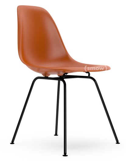 Eames Plastic Side Chair DSX, Rostorange, Ohne Polsterung, Ohne Polsterung, Standardhöhe - 43 cm, Beschichtet basic dark