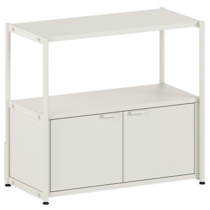Unit Sideboard M Stahl, 1 x Doppeltür, Creme weiß