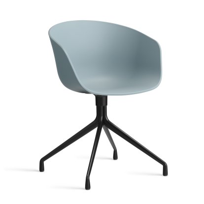 About A Chair AAC 20 Drehstuhl, Dusty blue 2.0, Aluminium schwarz pulverbeschichtet