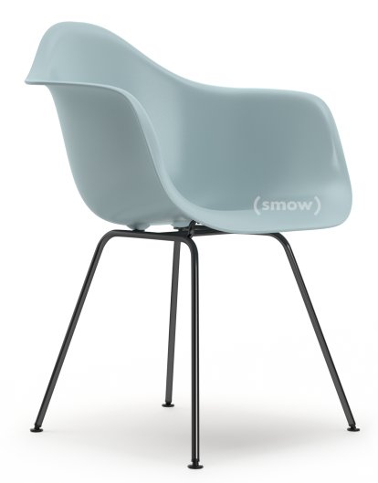 Eames Plastic Armchair DAX, Eisgrau, Ohne Polsterung, Ohne Polsterung, Standardhöhe - 43 cm, Beschichtet basic dark