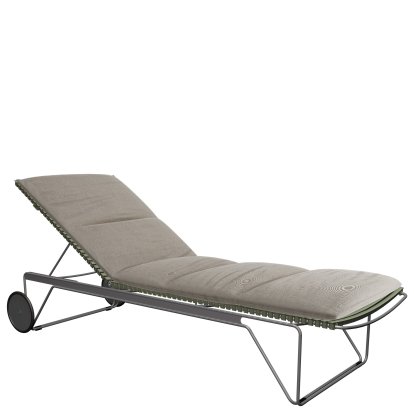 Click Sonnenliege, Olive green, Mit Auflage - ash