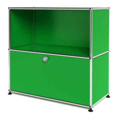 USM Haller Sideboard M, individualisierbar, USM grün, Offen, Mit Klappe